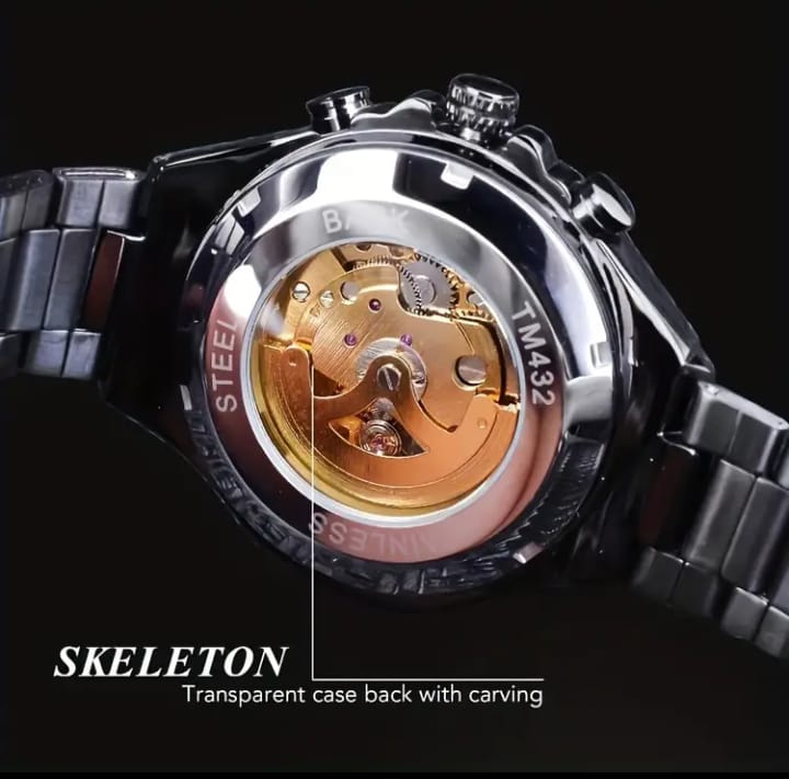 Luxury Mechanical Watch, Stylish And Cool Hollow Mechanical Watch, Skeleton Wristwatch, Men's Watch, Hot Sale Watch For Men, Preferred Gift 707