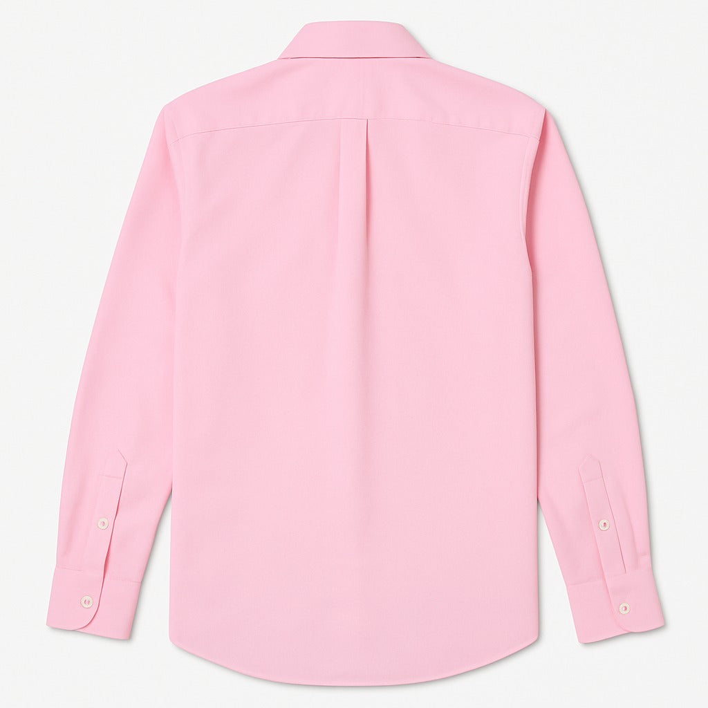 1pc Men's Classic Oxford Shirt - Durable Long Sleeve Button- Dress Shirt, Solid Color pink, High-Quality Fabric, Perfect for Work, Casual, Performance, Fishing & Outdoor Activities, Formal Occasion Attire | Casual Style Shirt | Durable Oxford Shirt