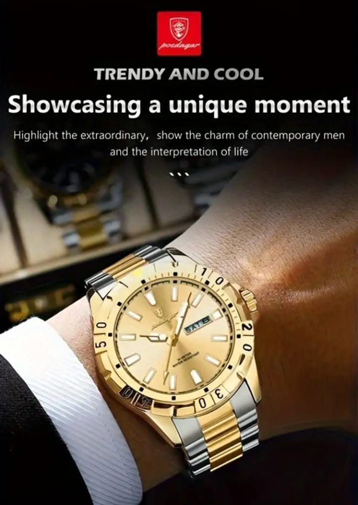 A Stylish New Brand Waterproof Watch With Super Bright Night Light For Young People, A Men's Wristwatch.