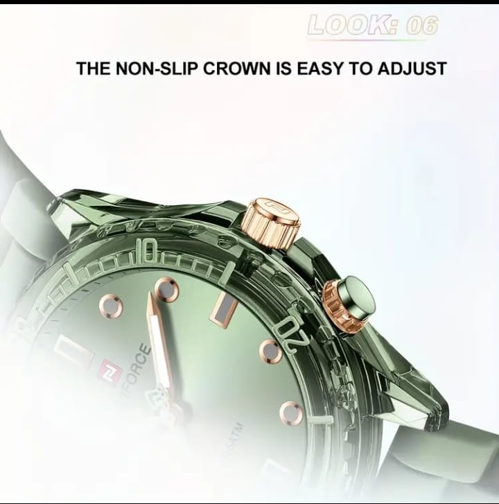 NAVIFORCE Women'S Watch with Vapor Phase Silicone Strap and PC Case, Featuring a Simple Color Scheme and Luminous Mode, Offering a Stylish, Exquisite, and Elegant Experience for Women