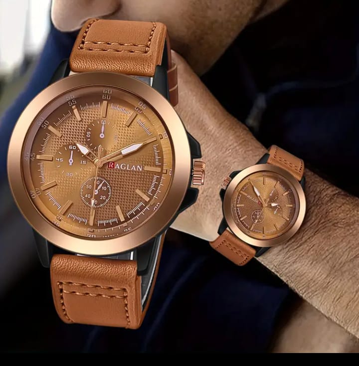 1pc Fashionable Quartz Watch - Round Analog Display, Faux Leather Strap, Alloy Case, Non, Business Wristwatch with Button Battery - Ideal Valentine'S Day Gift