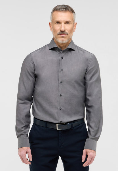 Men's Wrinkle-Resistant Dress Shirt - Classic Solid Color Long Sleeve Button-Up with Pointed Collar, Regular Fit H-Shoulder for Business Casual & Formal Wear, Machine Washable, Professional Environment, Easy Care Fabric