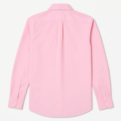 1pc Men's Classic Oxford Shirt - Durable Long Sleeve Button- Dress Shirt, Solid Color pink, High-Quality Fabric, Perfect for Work, Casual, Performance, Fishing & Outdoor Activities, Formal Occasion Attire | Casual Style Shirt | Durable Oxford Shirt