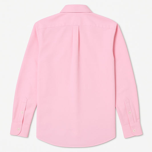 1pc Men's Classic Oxford Shirt - Durable Long Sleeve Button- Dress Shirt, Solid Color pink, High-Quality Fabric, Perfect for Work, Casual, Performance, Fishing & Outdoor Activities, Formal Occasion Attire | Casual Style Shirt | Durable Oxford Shirt