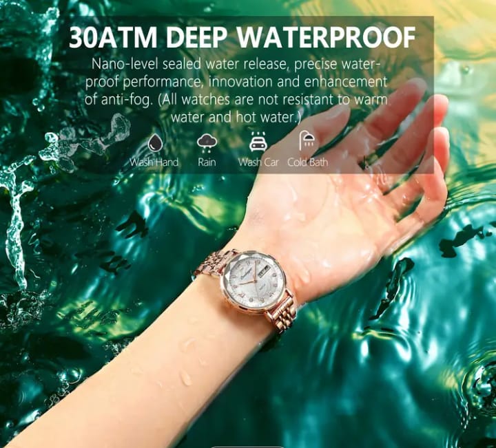 Poedagar Fashion Quartz Watch Stainless Steel Quartz Women's Wrist Watch Casual Fashion Watch Gifts For Eid