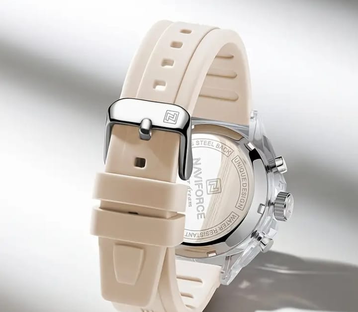 NAVIFORCE Women's Dual Display Sport Watch - Quartz Analog & Digital Watch with 5ATM, Silicone Strap, Date Indicator, Pink Accents for Casual & Lifestyles, Casual Attire, Sleek Watch Design, Clear Numeral Markers