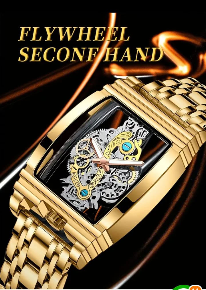 Luxury Quartz Watch with Folding Clasp - Sleek, Hollow-Out Design, Luminous Dial, Stainless Steel Band