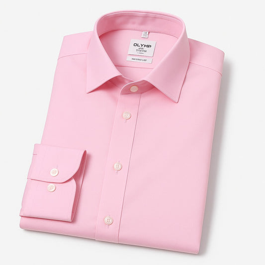 1pc Men's Classic Oxford Shirt - Durable Long Sleeve Button- Dress Shirt, Solid Color pink, High-Quality Fabric, Perfect for Work, Casual, Performance, Fishing & Outdoor Activities, Formal Occasion Attire | Casual Style Shirt | Durable Oxford Shirt