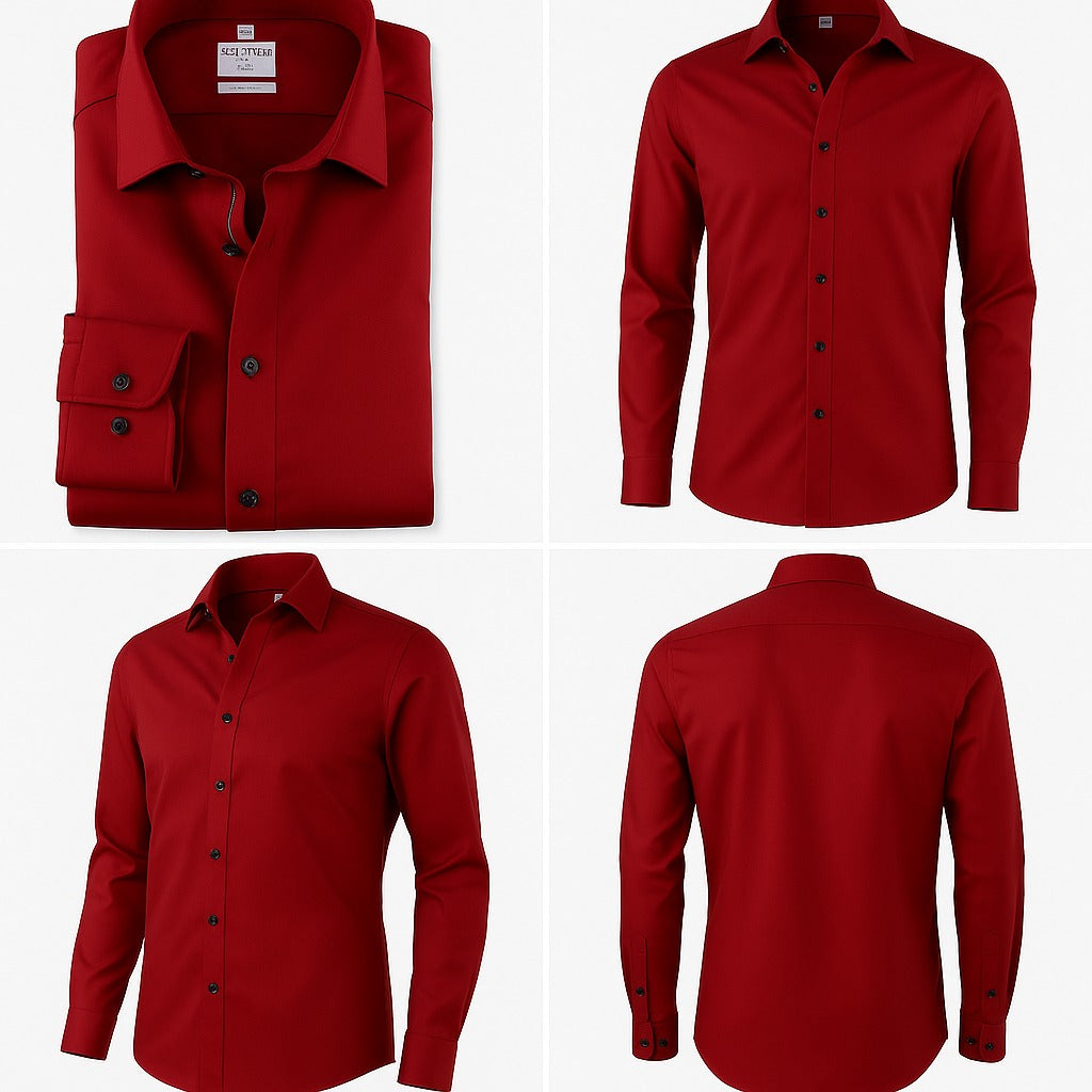 [Durable Build] Men's Formal Long Sleeve Button , Polyester Blend, Classic Collar, Machine Washable, Perfect for Business & Casual Wear, Spring Autumn Wear | Classic Collar Shirt | Smooth Texture Shirt